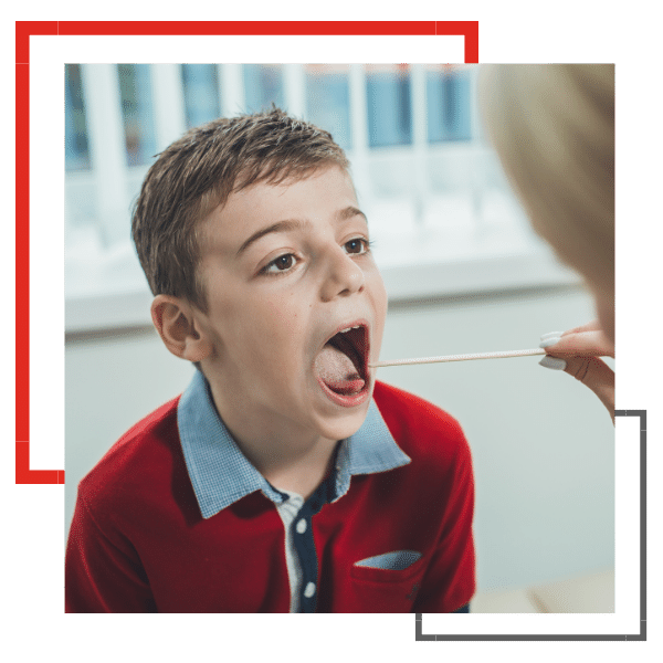 Checking child for sore throat - custom graphic Checking child for sore throat - custom graphic