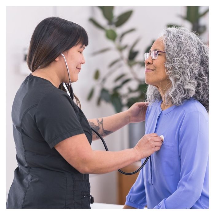 Checking heart rate for older patient